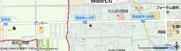 岐阜県岐阜市西改田（上の町）周辺の地図