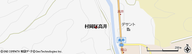 兵庫県美方郡香美町村岡区高井周辺の地図