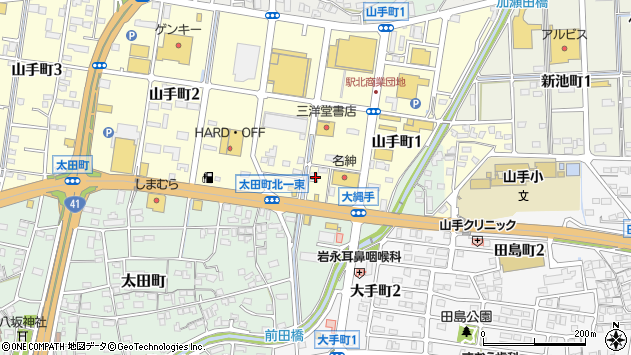 〒505-0036 岐阜県美濃加茂市山手町の地図