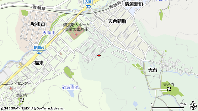 〒624-0903 京都府舞鶴市天台の地図