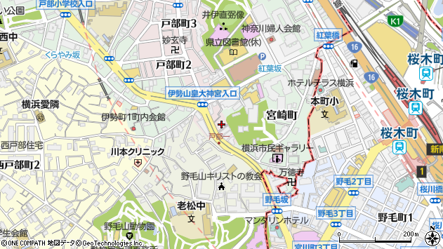 〒220-0042 神奈川県横浜市西区戸部町の地図