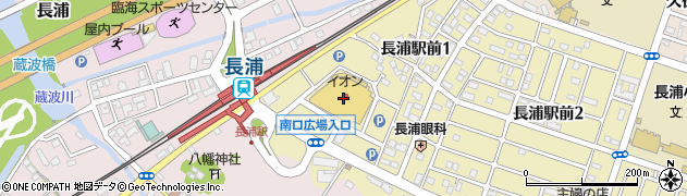 ダイソーイオン長浦店周辺の地図