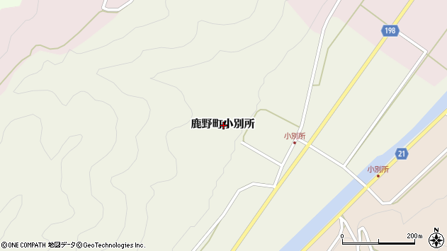 〒689-0413 鳥取県鳥取市鹿野町小別所の地図