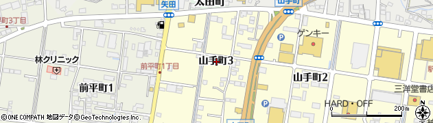岐阜県美濃加茂市山手町3丁目周辺の地図