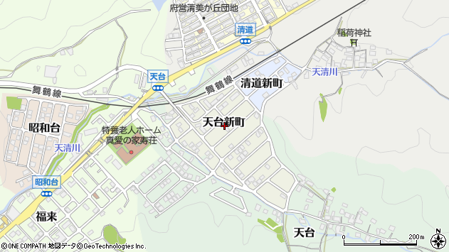 〒624-0909 京都府舞鶴市天台新町の地図