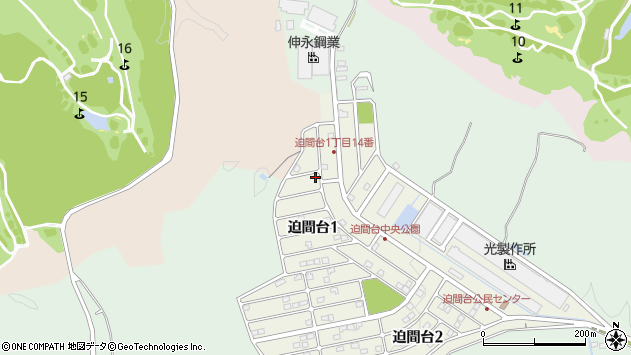 〒501-3925 岐阜県関市迫間台の地図