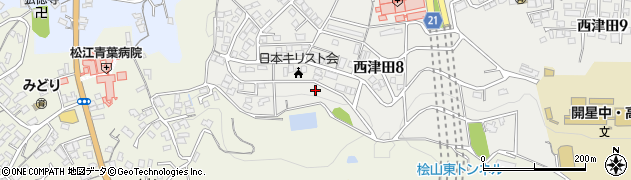 島根県松江市西津田8丁目周辺の地図