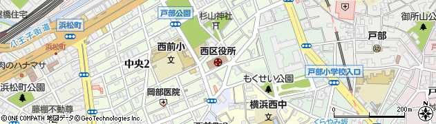横浜市西区役所周辺の地図