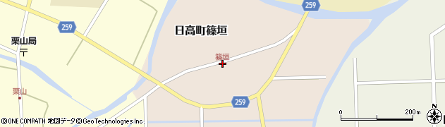 篠垣周辺の地図