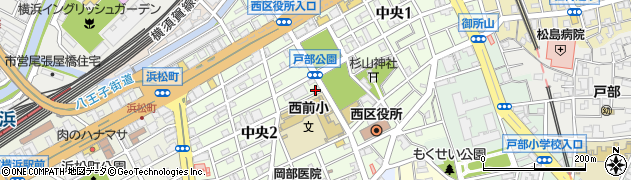 神奈川県横浜市西区中央周辺の地図