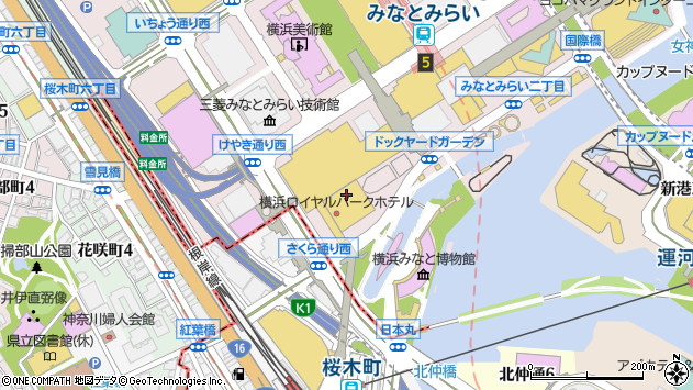 〒220-8145 神奈川県横浜市西区みなとみらい ランドマークタワー（４５階）の地図
