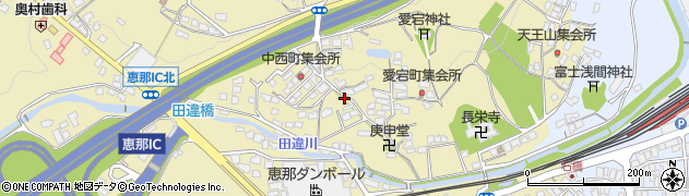 岐阜県恵那市長島町中野周辺の地図