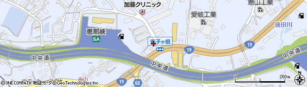 恵那雀子ケ根簡易郵便局周辺の地図