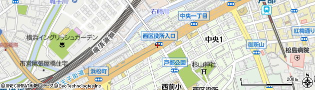 西区総合庁舎入口周辺の地図
