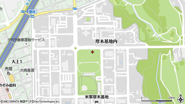 〒252-1101 神奈川県綾瀬市厚木航空基地の地図