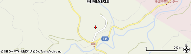 兵庫県香美町（美方郡）村岡区萩山周辺の地図