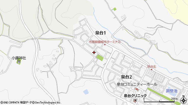 〒299-0114 千葉県市原市泉台の地図