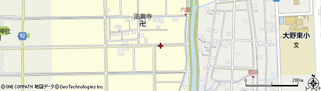岐阜県大野町（揖斐郡）六里周辺の地図