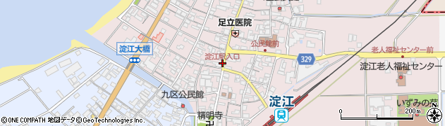 淀江駅入口周辺の地図