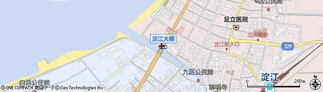 淀江大橋周辺の地図