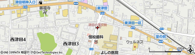 津田小学校前周辺の地図