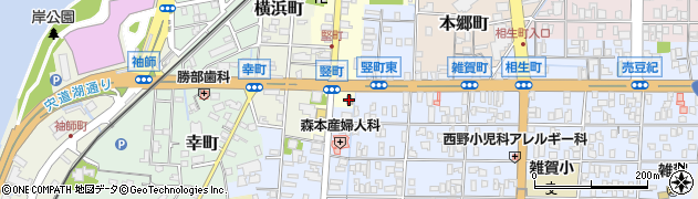 松江竪町郵便局周辺の地図