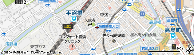 神奈川県横浜市西区平沼周辺の地図
