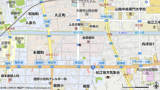〒690-0054 島根県松江市新雑賀町の地図