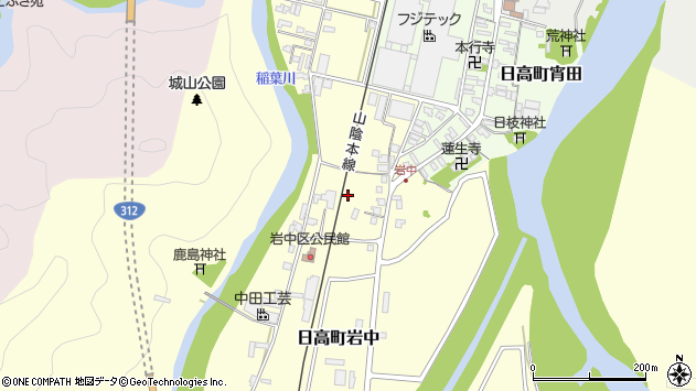 〒669-5302 兵庫県豊岡市日高町岩中の地図
