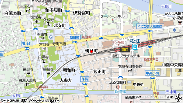 〒690-0003 島根県松江市朝日町の地図