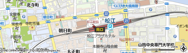 シャミネ松江　中浦本舗周辺の地図