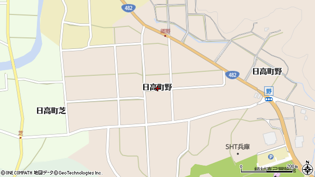 〒669-5363 兵庫県豊岡市日高町野の地図