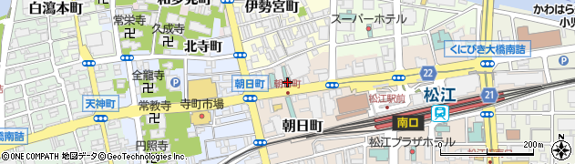 東横ＩＮＮ松江駅前周辺の地図