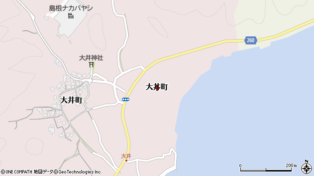 〒690-0832 島根県松江市大井町の地図