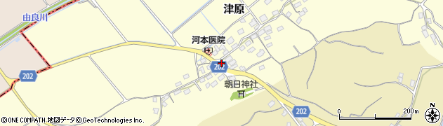 津原周辺の地図