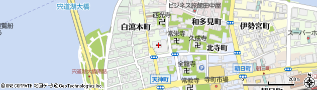 松江市役所交通局　運輸課白潟駐車場周辺の地図