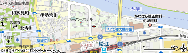 ローソン松江御手船場町店周辺の地図