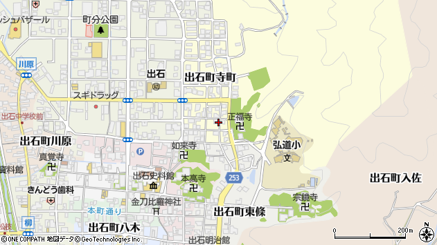〒668-0222 兵庫県豊岡市出石町寺町の地図