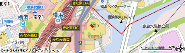 ソフトバンク　横浜そごう周辺の地図