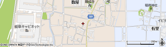 岐阜県本巣市数屋203周辺の地図