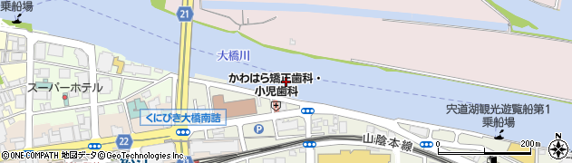 大橋川周辺の地図
