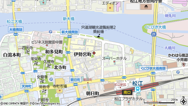 〒690-0006 島根県松江市伊勢宮町の地図