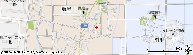 岐阜県本巣市数屋532周辺の地図