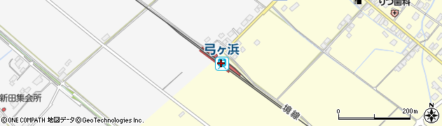 弓ケ浜駅周辺の地図