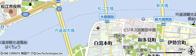 島根県松江市魚町周辺の地図