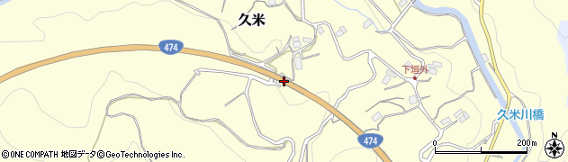 久米ケ城橋周辺の地図