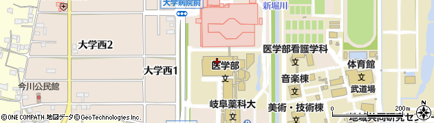 岐阜大学　総合情報メディアセンター周辺の地図