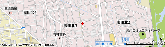 神奈川県厚木市妻田北3丁目周辺の地図