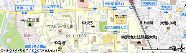 神奈川県大和市中央周辺の地図