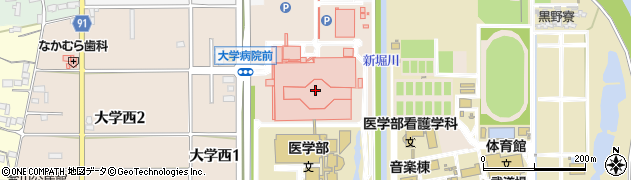 岐阜大学医学部附属病院周辺の地図